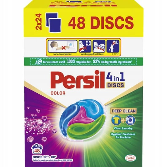 Niemiecki Persil Kapsułki Do Prania 4In1 Kolor Discs Box 2X24 Prania Persil