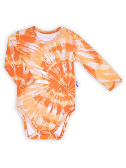 Niemowlęce body bawełniane z długim rękawem pomarańczowe Nicol,r.92 Nicol