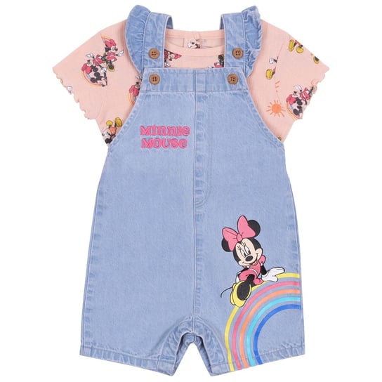 Niemowlęce, jeansowe ogrodniczki + koszulka Myszka Minnie DISNEY Disney