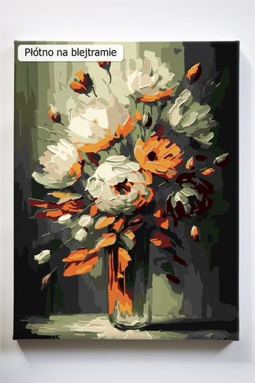 Nierealny bukiet, kwiat, kwiaty, wazon, malowanie po numerach, blejtram Akrylowo