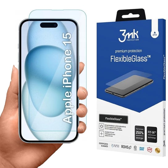 Nietłukące szkło hybrydowe Apple iPhone 15 - 3mk FlexibleGlass 3MK