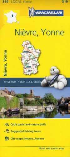 Nievre, Yonne. Mapa 1:150 000 Michelin Travel Publications