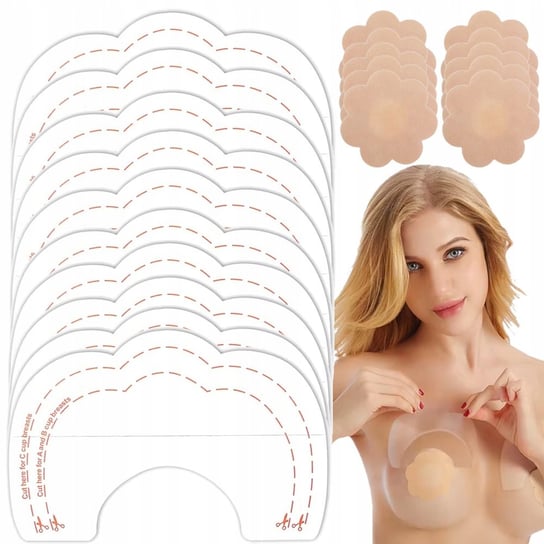 NIEWIDOCZNE NAKLEJKI PODNOSZĄCE BIUST BIUSTONOSZ PUSH UP 10SZT + NA SUTKI DKM