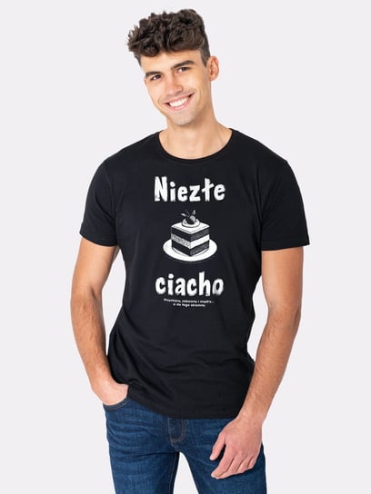 NIEZŁE CIACHO / koszulka męska / czarna Nadwyraz.com