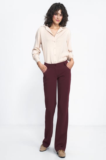 Nife Bordowe Spodnie Typu Bootcut Sd80 Inna marka