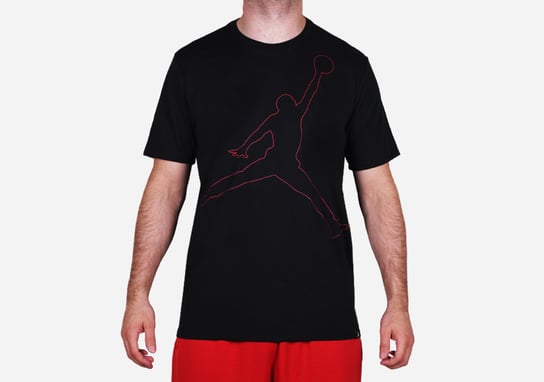 Nike Air Jordan Dry Jumpman Rise Dri-Fit Tee Black Red Jordan