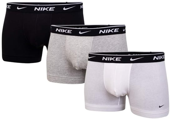 NIKE  BOKSERKI MĘSKIE TRUNK 3 PAK WHITE/GREY/BLACK 0000KE1008 MP1 - Rozmiar: L Nike