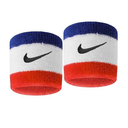 Nike, Frotki na nadgarstek, Wristbands Swoosh 620, niebiesko-biało-czerwone Nike
