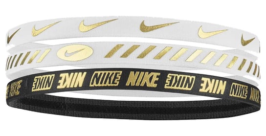 Nike, Opaski do biegania Hairbands na głowę Metallic, 3 szt. Nike