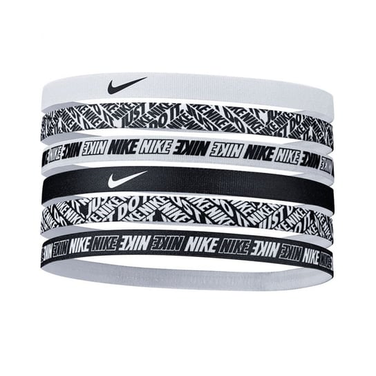 Nike, Opaski na włosy, Printed Hairbands 6-pak 176, czarno-białe Nike