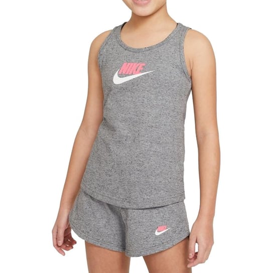 Nike, Sportswear Big Kids' (Girls'), Koszulka, Jersey Tank DA1386 091, szary, L Nike