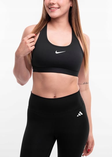 Nike Stanik biustonosz sportowy top damski treningowy czarny Swoosh r. XS Nike