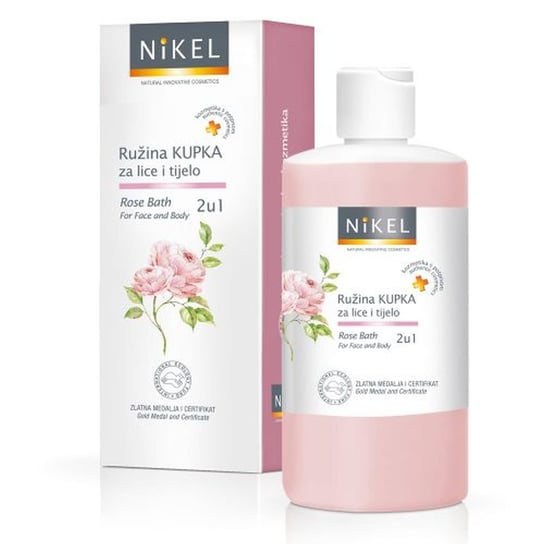Nikel, płyn do kąpieli 2w1 do twarzy i ciała z różą damasceńską i olejem ze słodkich migdałów, 200 ml Nikel
