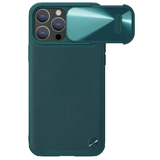 Nillkin CamShield Leather S Case etui iPhone 14 Pro pokrowiec z osłoną na aparat zielone Nillkin