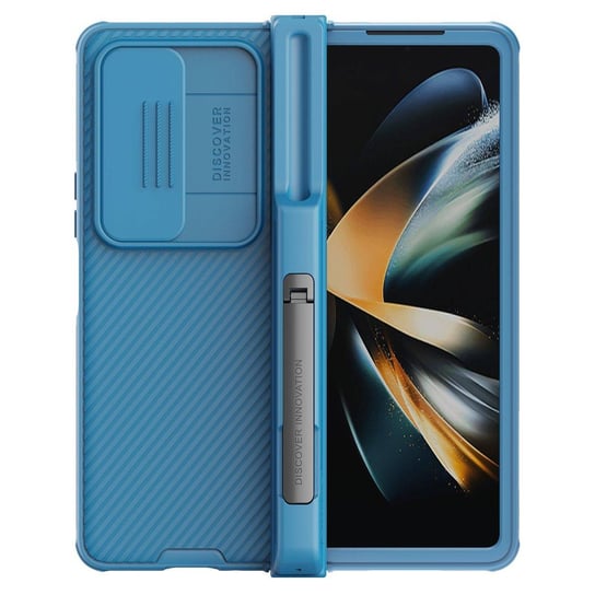 Nillkin CamShield Pro Case (suit) etui Samsung Galaxy Z Fold 4 pokrowiec z osłoną na aparat podstawka niebieskie Nillkin
