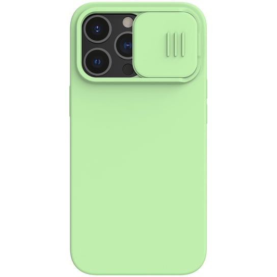 Nillkin CamShield Silky Silicone Case etui pokrowiec z osłoną na aparat do iPhone 13 Pro miętowy Nillkin