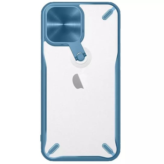 Nillkin Cyclops Case wytrzymałe etui z osłoną na aparat i składaną podstawką iPhone 13 Pro niebieski 4kom.pl