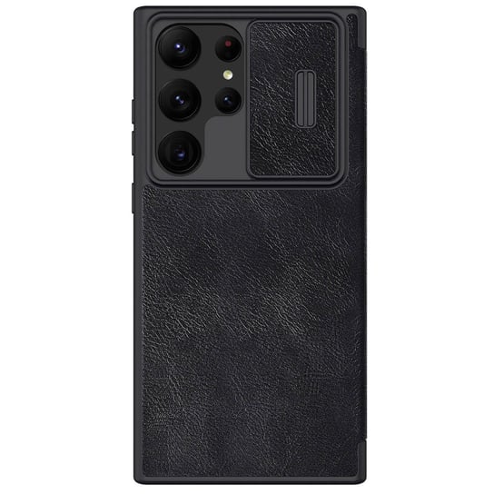 Nillkin Qin Leather Pro Case etui Samsung Galaxy S23 Ultra pokrowiec z klapką osłona na aparat czarne Nillkin