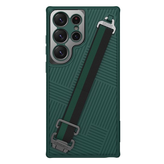 Nillkin Strap Case etui do Samsung Galaxy S23 Ultra pancerny pokrowiec z paskiem na rękę zielone Nillkin