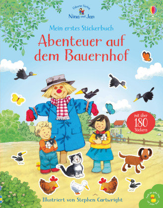 Nina und Jan - Mein erstes Stickerbuch: Abenteuer auf dem Bauernhof Usborne Verlag