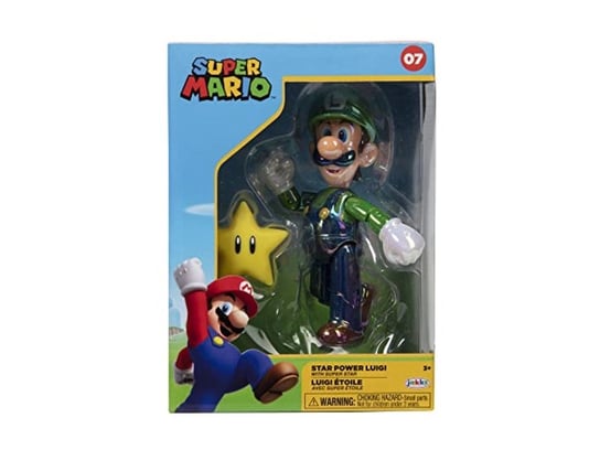 Nintendo Super Mario Luigi z figurką gwiazdy w pudełku kolekcjonerskim, 10 cm The Game Bakers