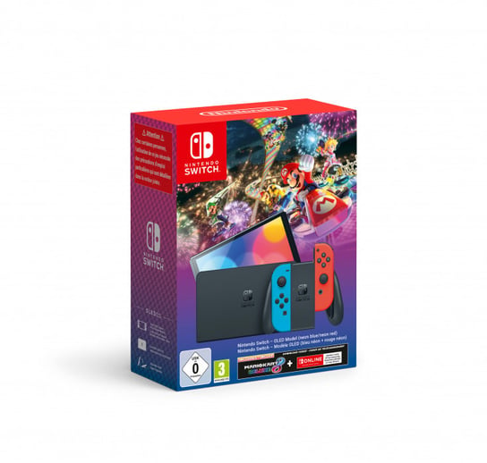 Nintendo Switch OLED (Neon Blue&Red) + Mario Kart 8 Deluxe + 3 Miesiące Nintendo Switch Online Nintendo