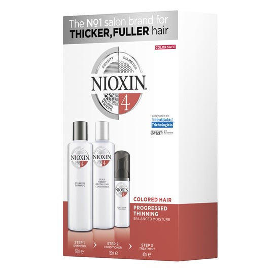 Nioxin System 4 SMALL, Zestaw do włosów farbowanych i znacznie przerzedzonych Nioxin