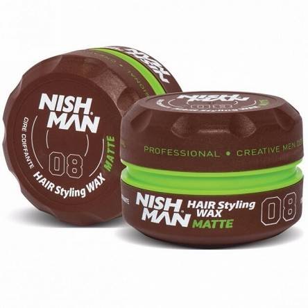 Nishman Styling Wax 08 Matte matowa, Pomada o Średnim Utrwaleniu Do Każdego Rodzaju Włosów 150ml Nishman