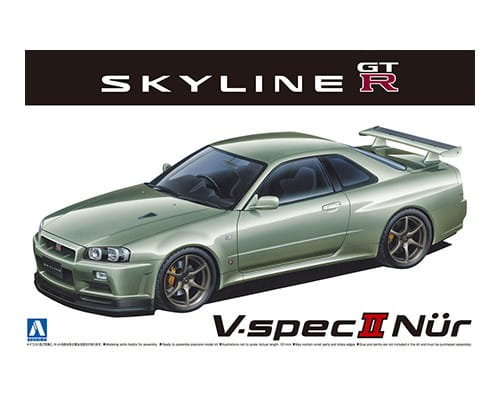 Nissan Skyline R34 GT-R V-Spec II Nur. '02 BNR34 1:24 Aoshima 062753 Inny producent
