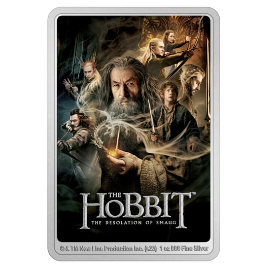 Niue: The Hobbit Poster - The Desolation of Smaug kolorowany 1 uncja Srebra 2023 Proof Inna marka