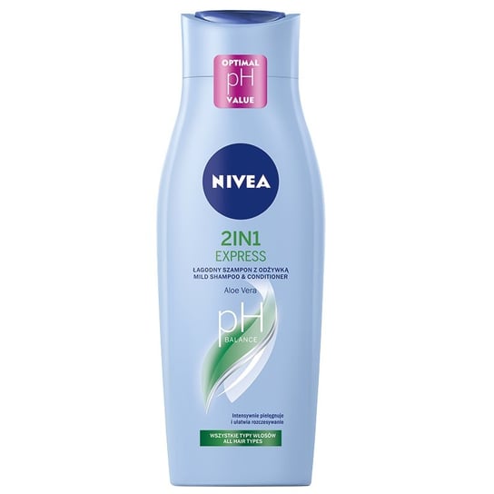 Nivea, 2in1 Express łagodny szampon pielęgnujący z odżywką, 400ml Nivea