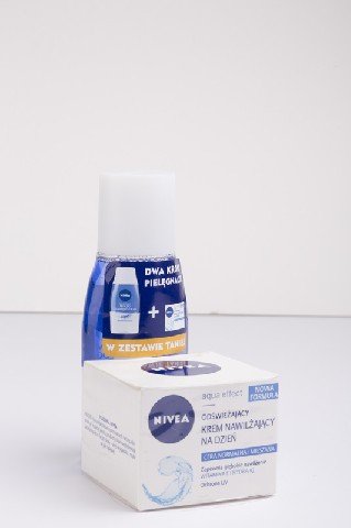 Nivea, Aqua Effect Duo, krem odświeżający na dzień + płyn dwufazowy Nivea