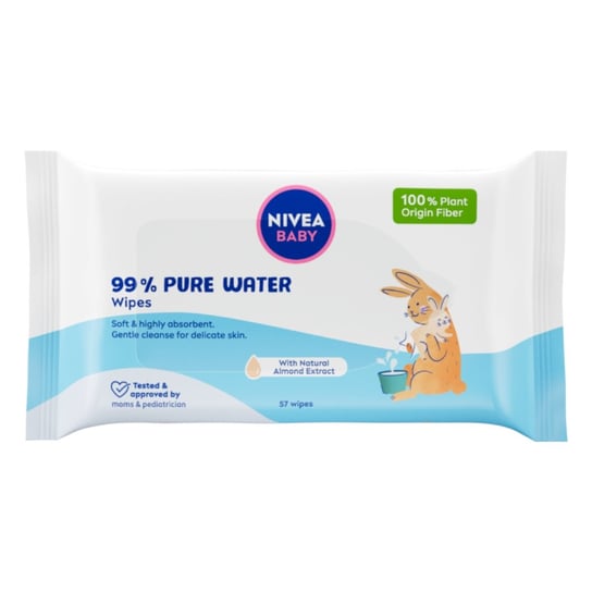NIVEA BABY Chusteczki nawilżane Biodegradowalne 99% Pure Water 57 sztuk Nivea