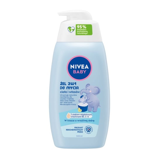 NIVEA BABY Żel 2w1 do mycia ciała i włosów z pompką 500 ml Nivea
