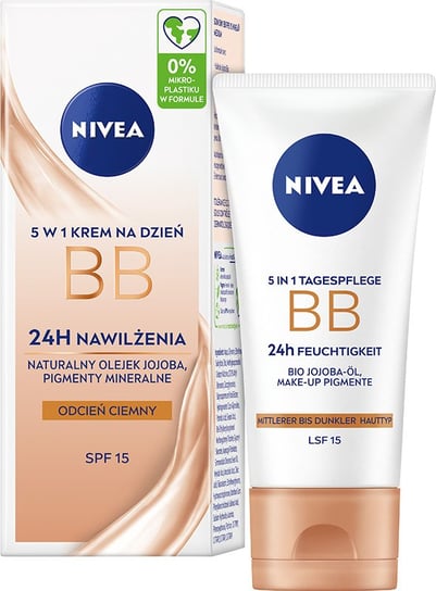 Nivea, BB Krem 5w1 Nawilżający SPF15, Odcień ciemny, 50ml Nivea