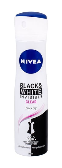 Nivea, Black&white Invisible Clear, Antyperspirant, 150 Ml Nivea