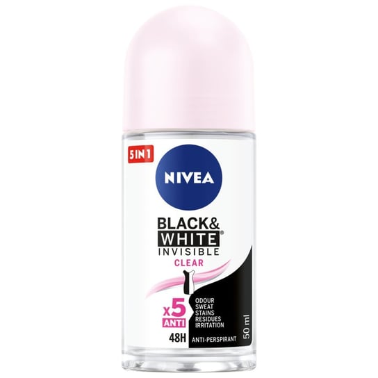 Nivea, Black&White Invisible Clear antyperspirant w kulce 50ml Nivea