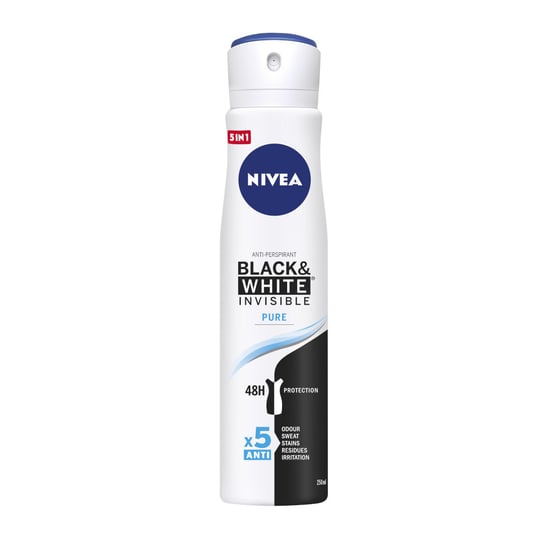 Nivea, Black&White Invisible Pure antyperspirant spray 250ml Nivea