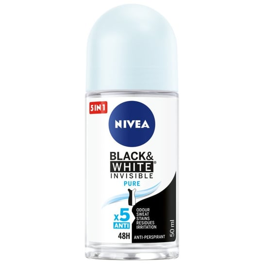 Nivea, Black&White Invisible Pure antyperspirant w kulce 50ml Nivea