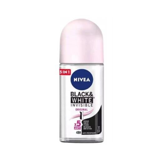 Nivea, Dezodorant Roll-On Black & White Invisible Original, 50ml Nivea