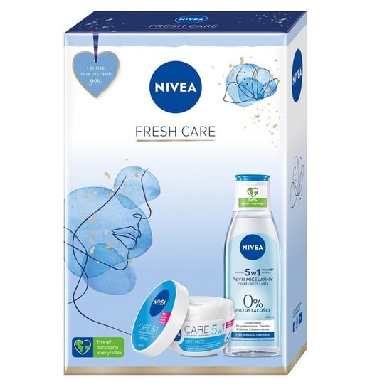 Nivea, Fresh Care zestaw lekki odżywczy krem do twarzy 5w1 100ml + pielęgnujący płyn micelarny 200ml Nivea
