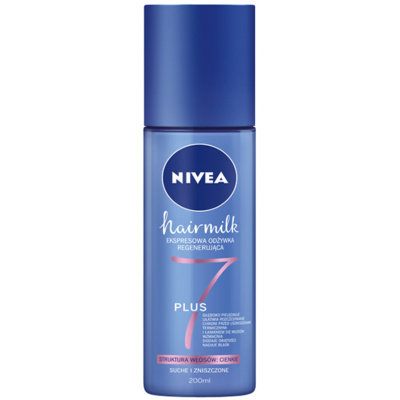Nivea, Hairmilk, mleczna odżywka w sprayu do włosów cienkich suchych i zniszczonych, 200 ml Nivea