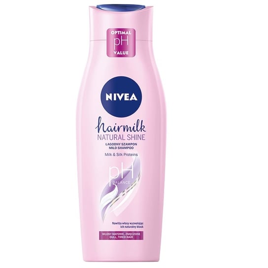 Nivea, Hairmilk Natural Shine łagodny szampon pielęgnujący do włosów matowych 400ml Nivea