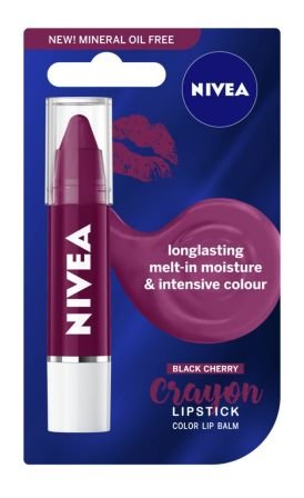 Nivea, Lip Care & Color, balsam ochronny do ust w kredce Black Cherry, 3 g Nivea