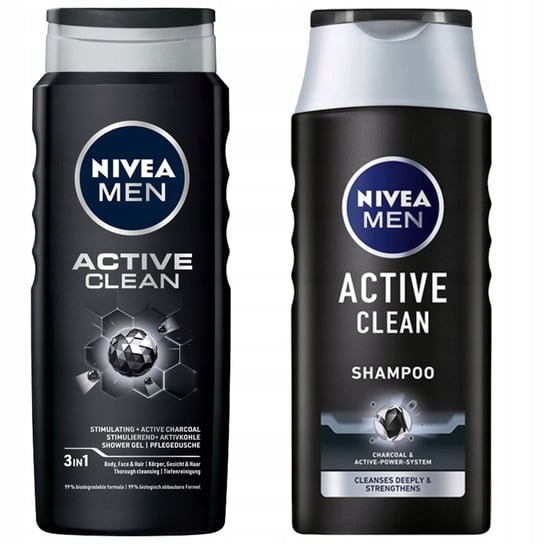 Nivea Men, Active Clean, Zestaw Kosmetyków Do Pielęgnacji, 2 Szt. Nivea Men