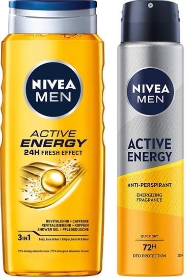 Nivea Men, Active Energy, Zestaw Kosmetyków Do Pielęgnacji, 2 Szt. Nivea Men