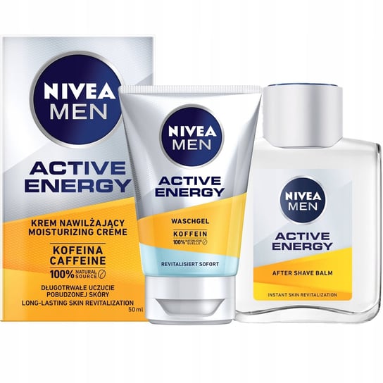 Nivea Men Active Energy, Zestaw Kosmetyków Do Pielęgnacji, 3 Szt. Nivea Men