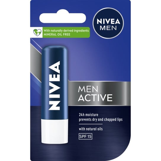 Nivea, Men Active pielęgnująca pomadka do ust 4.8g Nivea