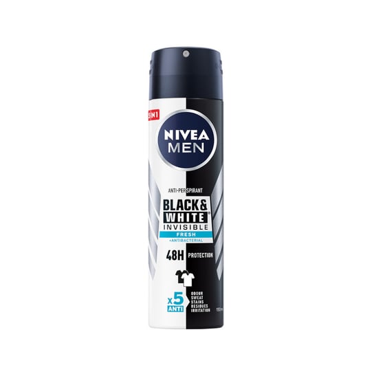 Nivea, Men Black&White Invisible Fresh antyperspirant spray 150ml Nivea