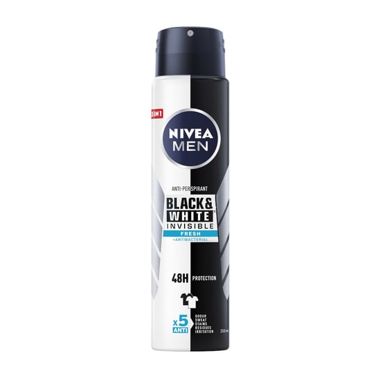 Nivea, Men Black&White Invisible Fresh antyperspirant spray 250ml Nivea